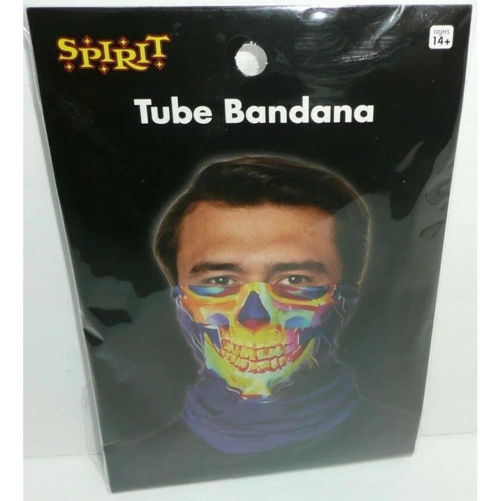 Rainbow Skull Infrared Tube Bandana Mask Neckerchief Gator X-Ray Scary Halloween